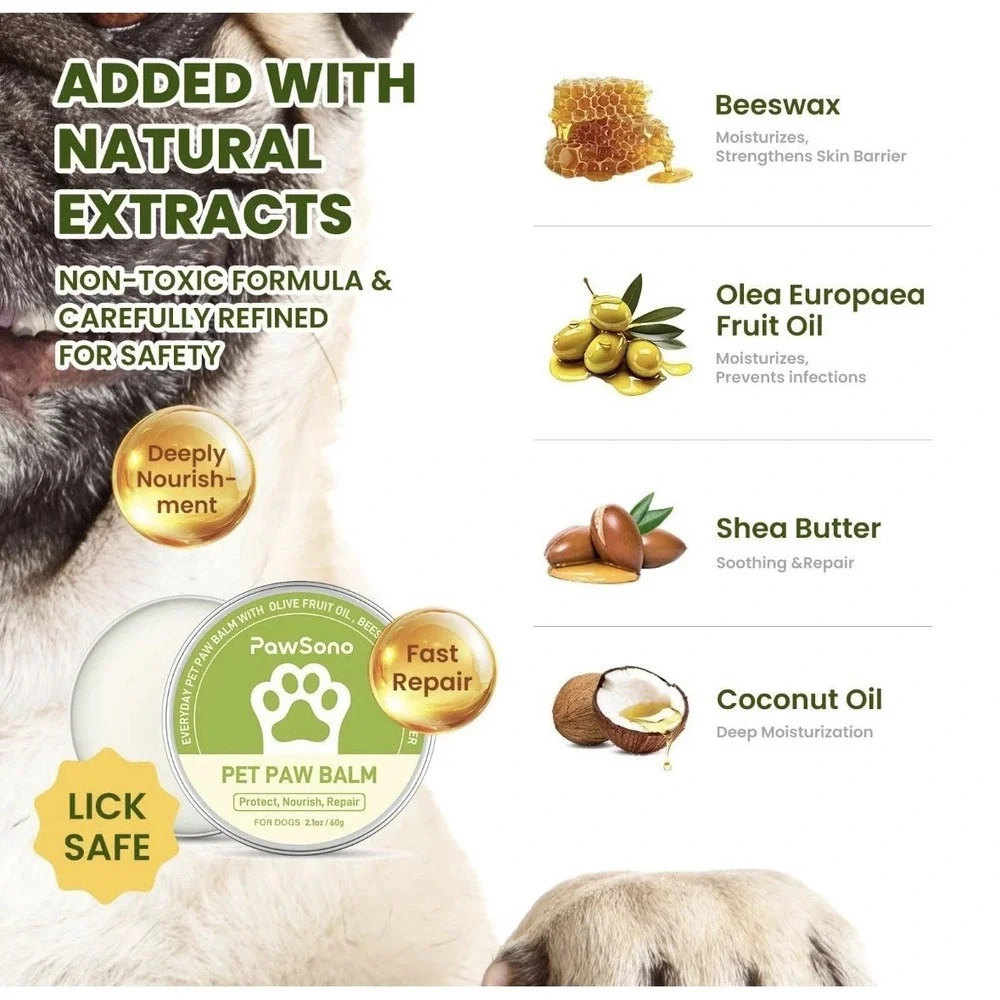 Dog Paw Balm for Dogs & Cats, All Natural Ingredients Lick-Safe Paw Pad Balm,...